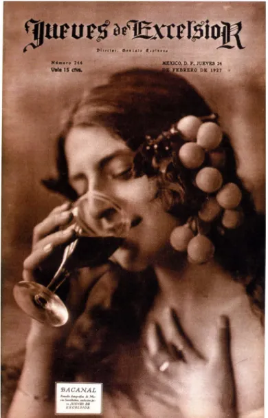Figura 7 – María Santibáñez, “Bacanal” en Jueves de Excélsior, México, n. 246,  jueves 24 de febrero de 1927, portada, impresión fotomecánica