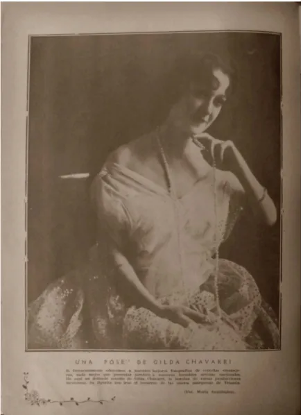 Figura 8 – María Santibáñez, “Una pose de Gilda Chavarri”, El Universal  Ilustrado, año V, n
