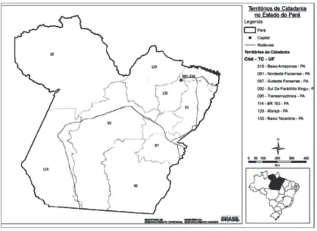 Figura 1: Territórios da Cidadania no estado do Pará. 