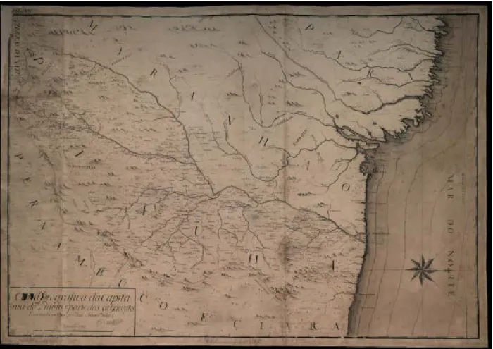 Figura 2 - GALUZZI, Henrique Antonio. Carta Geographica da Capitania do Piauhi, e parte das adjacentes