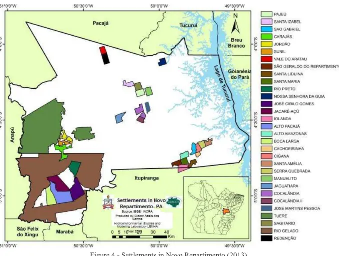 Figure 4 - Settlements in Novo Repartimento (2013).