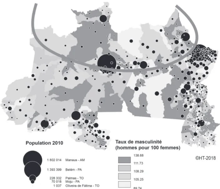 Figure 3 - Population et taux de masculinité en 2010