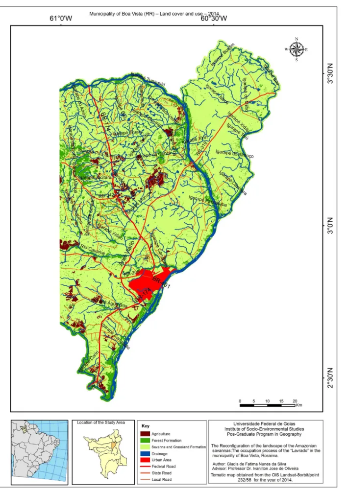 Figure 6 - Thematic map of the land cover and use of the municipality of Boa Vista (RR) – 2014