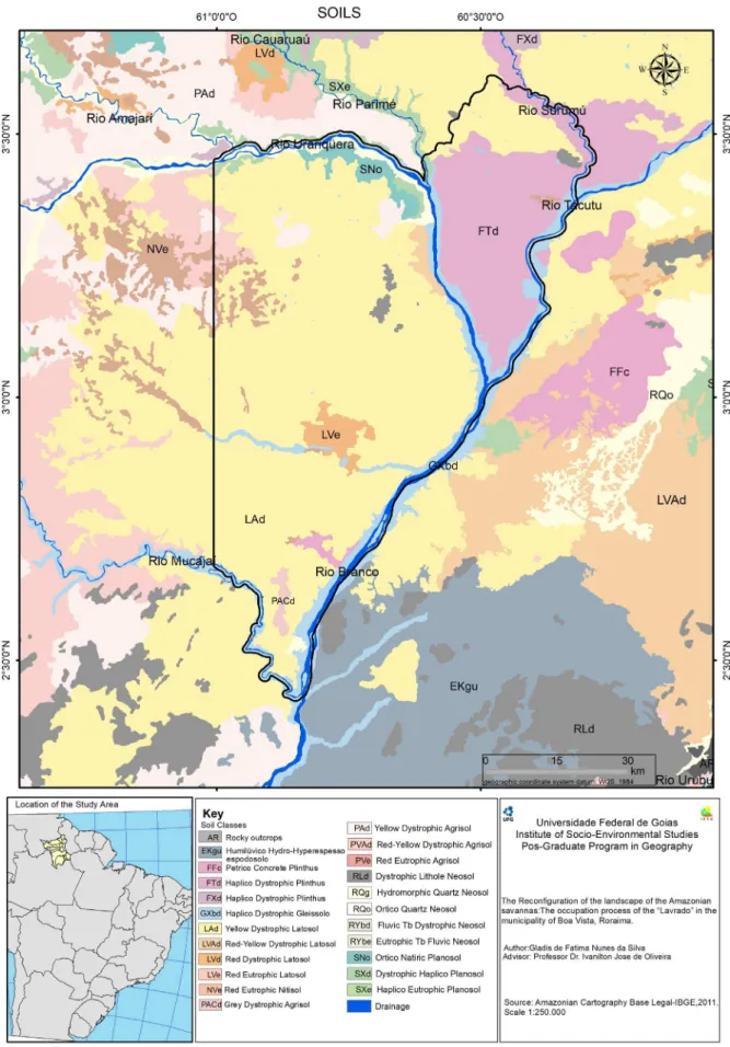 Figure 3 - Map of soils of the municipality of Boa Vista (RR) and surroundings