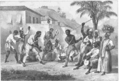 Figura 2 - Danse de la guerre (1835) -  primeiros registros do que  modernamente chamamos de Capoeira