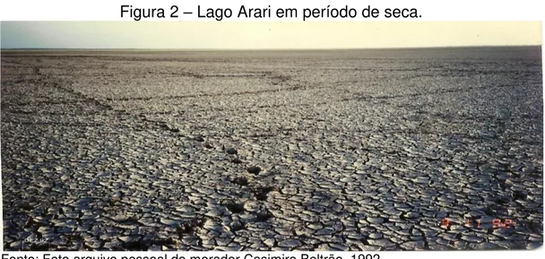 Figura 2 – Lago Arari em período de seca. 