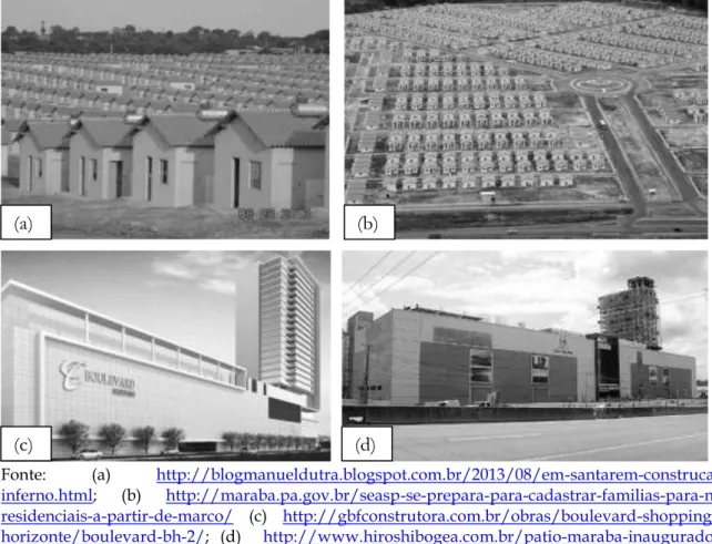 Figura 1 – O processo de padronização construtiva observado em cidades brasileiras, com o  detalhe  da  Amazônia  Oriental