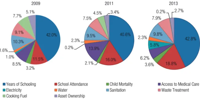 FIGURE 7  RELATIVE CONTRIBUTION OF INDICATORS FOR MPI