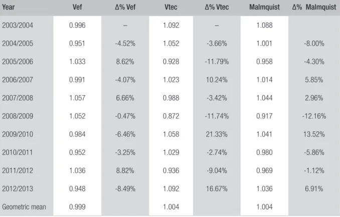 TABLE 3  PERFORMANCE INDEX PER YEAR