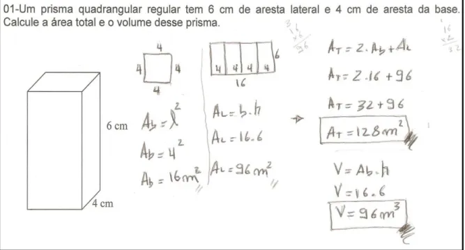 Figura 10: Exemplo de situação problema sendo dada a representação do objeto 