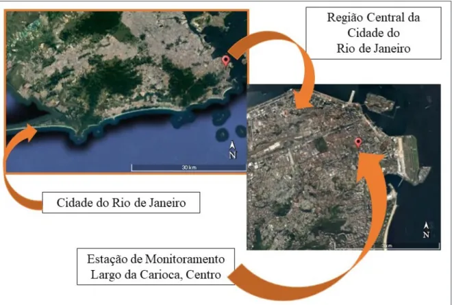 Figura 1 - Localização da Estação de Monitoramento no bairro Centro Fonte: Elaborada pelos autores a partir do Google Maps (2017).