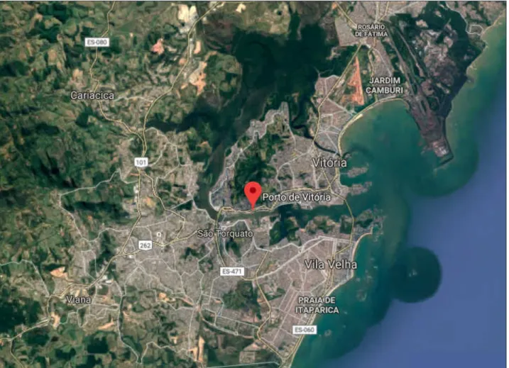 Figure 3 - Satellite photo of the cities of Vitória and Vila Velha Source: Google Maps (2018).