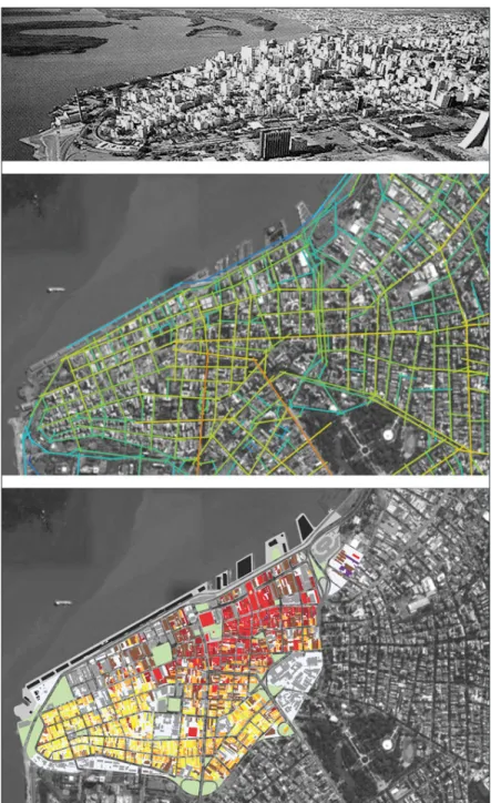 Figura 4 - Padrões de diferenças visuais, configuracionais e de atividades visíveis na cidade de Porto Alegre: o espaço como informação à ação Fonte: Google Earth; Maraschin (2014).