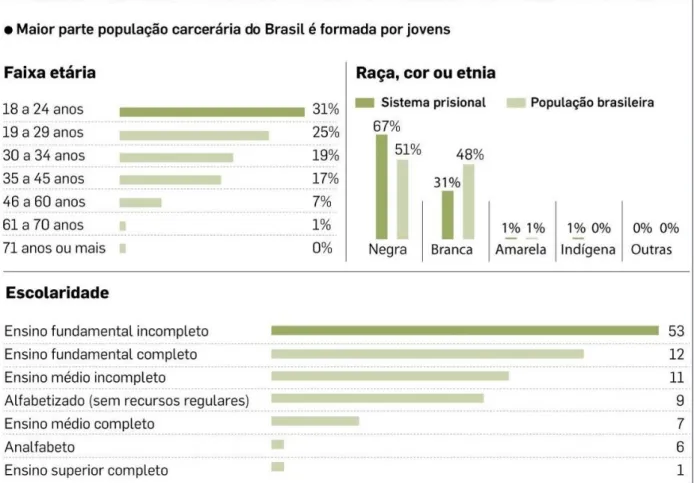 Figura 1 - Perfil da população carcerária brasileira Fonte: INFOPEN/CONECTAS, 2017.