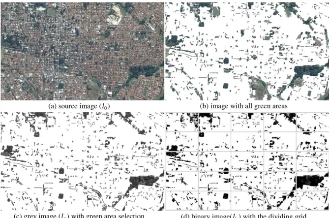 Figure 3 - Study area digital processing for green area parameterisation 