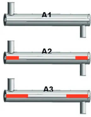 Figure 9. Comparison of the cross sectional area of the electrode in the  permeation module to test the entrance effects