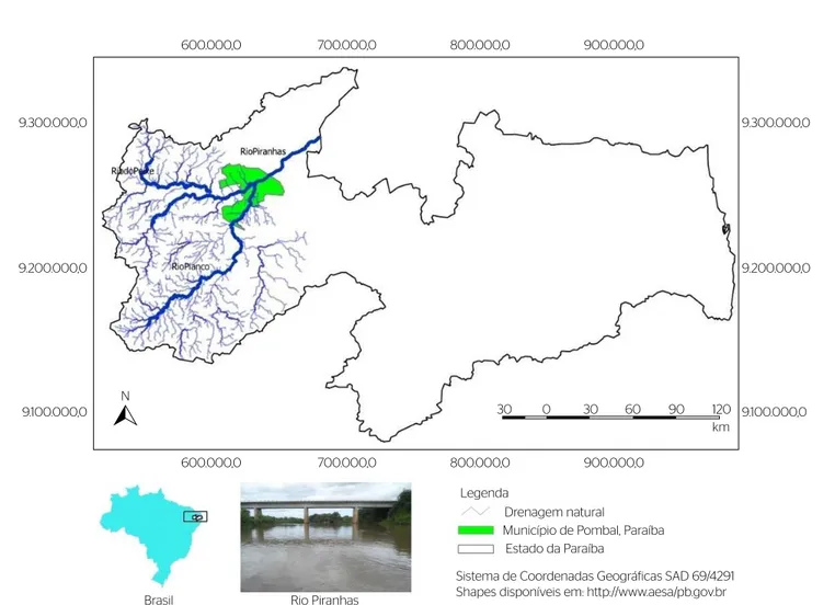Figura 1 – Identificação da área de estudo, Rio Piranhas.