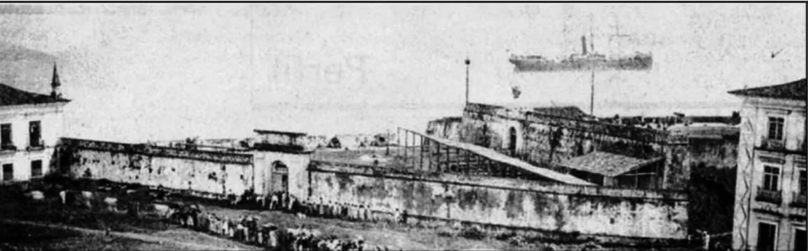 Figura 8 - Imagem do Forte do Presépio em 1884 (Adaptado de Costa 2007: 92). 