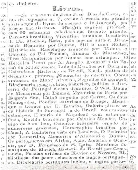 Figura 22:  Anúncio retirado do jornal Diário do Gram-Pará de 04 de julho de 1857