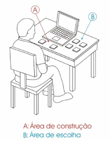 Figura 3 - Ilustração do Ambiente Experimental com participante na tarefa. 