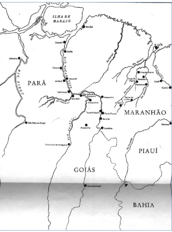 Figura 1: Situação de Marabá no contexto paraense até os anos de 1950.  