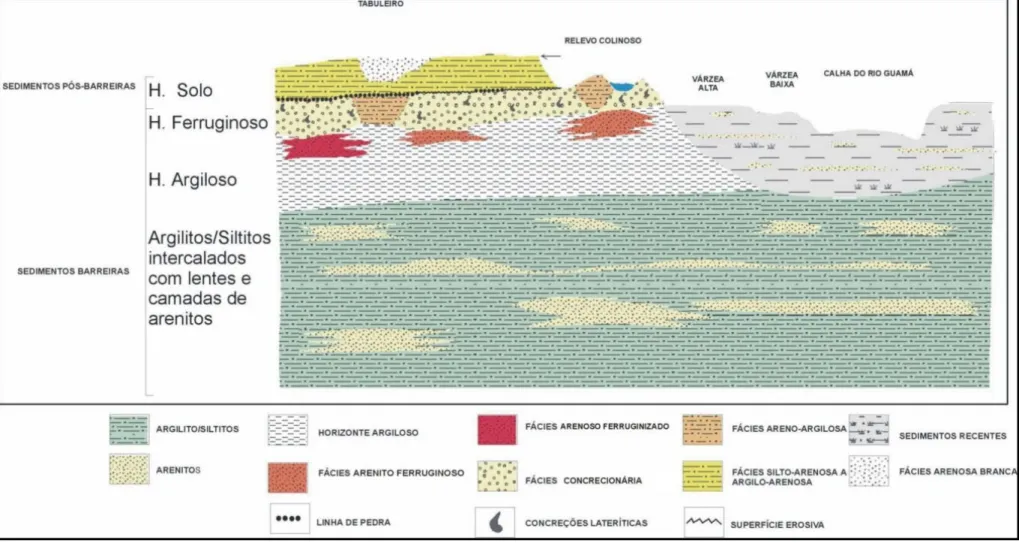 Figura 3.4 – Perfil Esquemático da Geologia da Região Metropolitana de Belém  Fonte: COSTA T., GANDOLFI N