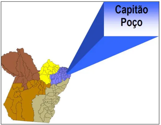 Ilustração 1  –  Mapa do Estado do Pará, destaque para o município de Capitão Poço 