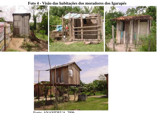 Foto 4 - Visão das habitações dos moradores dos Igarapés 