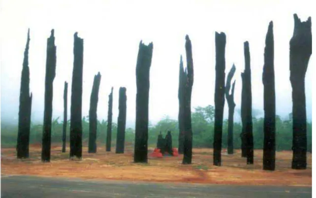 Figura 01: Castanheiras de Eldorado dos Carajás, registram a homenagem aos trabalhadores rurais  assassinados em 17 de abril de 1996