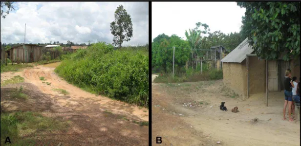FIGURA 9 - Localidades rurais envolvidas no estudo: (A) Assentamento Nova Vida,  Ulianópolis e (B) Vila Santa Lúcia, Rondon do Pará