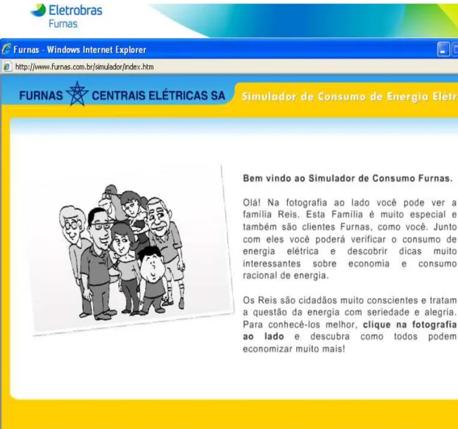 FIGURA 7: Imagem do simulador de consumo de Energia elétrica  –  FURNAS  Fonte: http://www.furnas.com.br/simulador_consumo.asp 