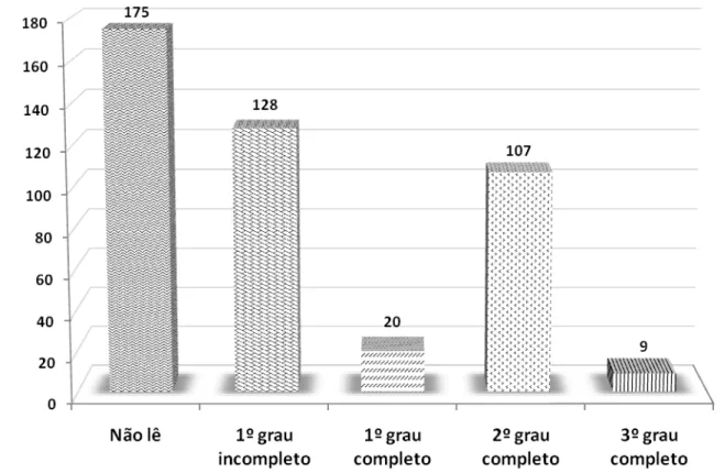 Figura 10  –  Grau de instrução da população estudada. 