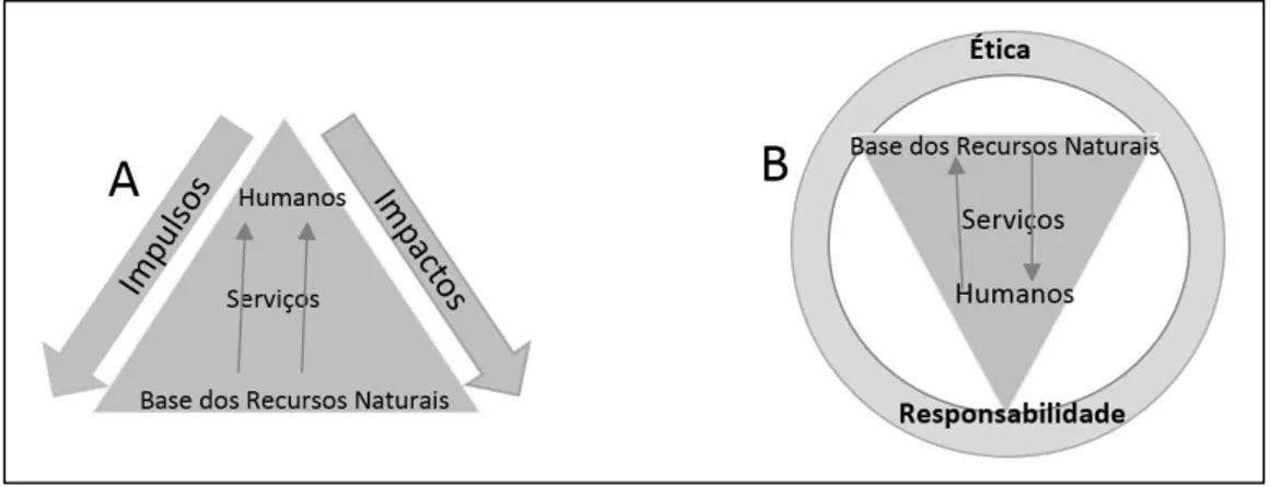 Figura 2 - Imagem Tradicional (A - Pirâmide) e Imagem Alternativa (B- Pirâmide invertida)  do sistema a ser governado 