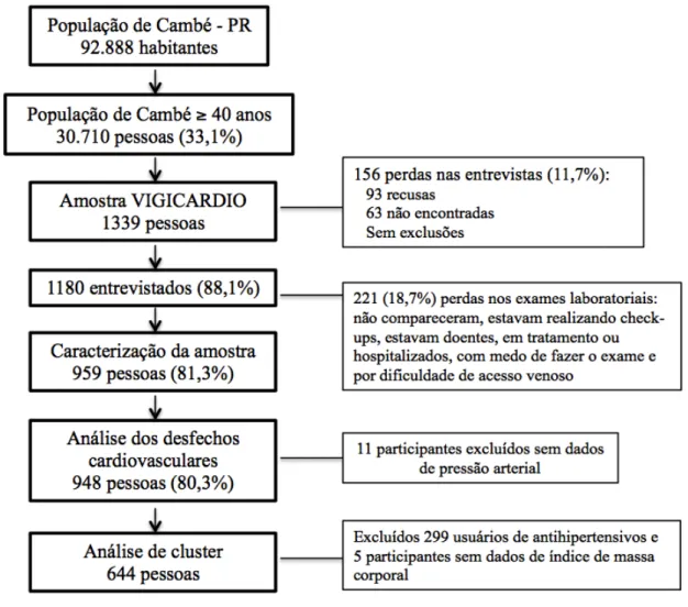 Figura 3. Fluxograma do processo de composição amostral do estudo, Cambé (PR), 2011. 