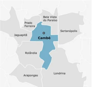 Figura 1 –  Localização geográfica do município de Cambé, Paraná. 