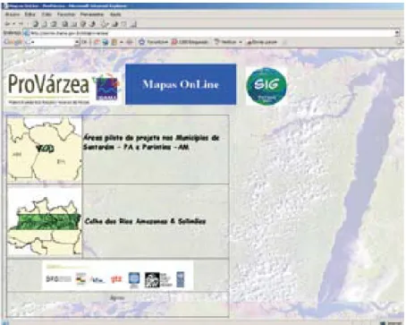 Figura 3: Tela inicial do “Mapas On Line”. 