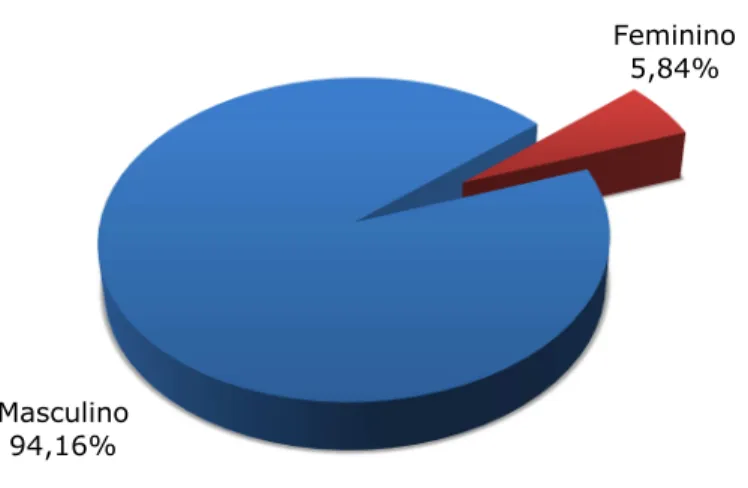 Figura 4.1: Percentual de Homicídios Registrados no Município de Marabá, no Período  de Janeiro de 2010 a Setembro de 2013, por Sexo da Vítima