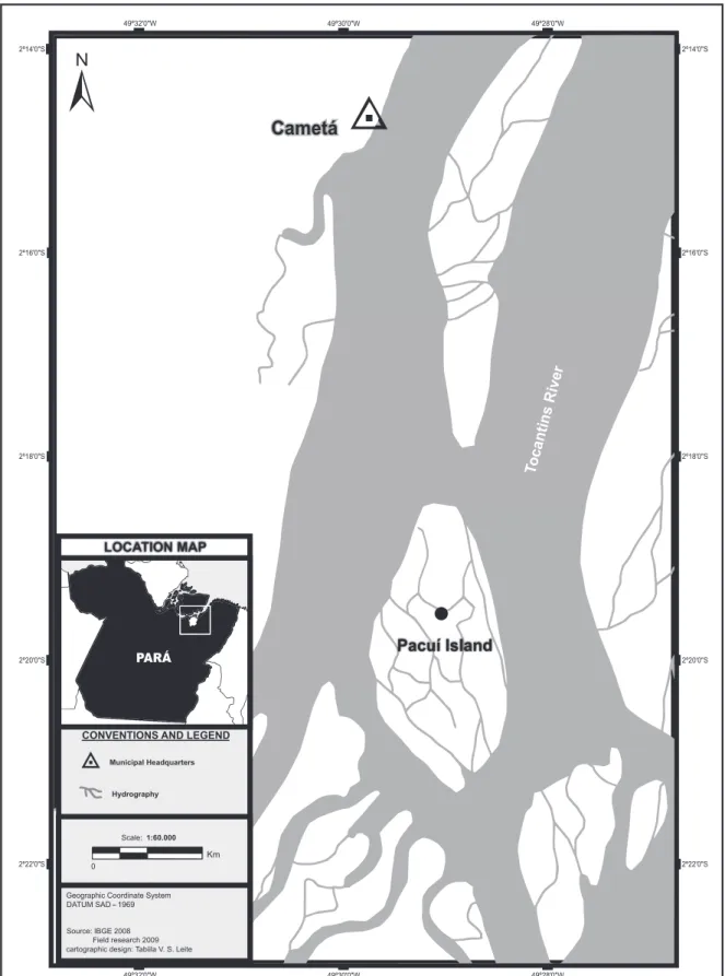 FIGURE 1 - Geographic location of Pacuí island, State of Pará, Brazil.