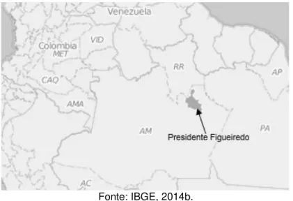 Figura 1 - Localização do Município de Presidente Figueiredo   no Estado do Amazonas 