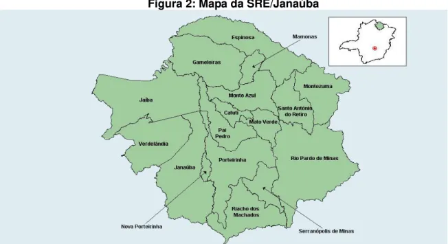 Figura 2: Mapa da SRE/Janaúba 