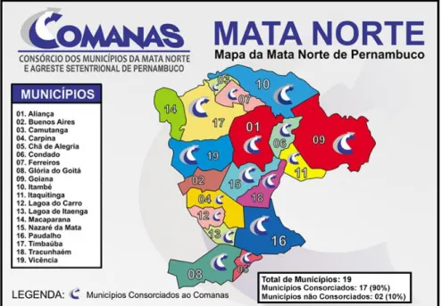 Figura 5  –  Mapa da Zona da Mata Norte de Pernambuco 