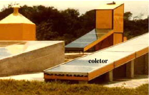 Figura 1.5 - Secador solar retangular, feito de madeira com coletores metálicos. 