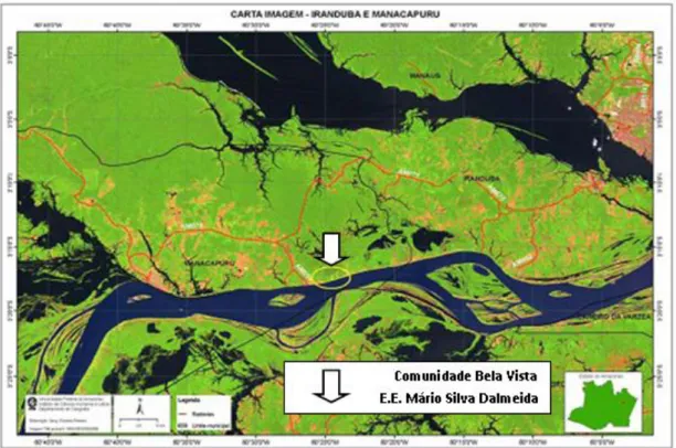Figura 4 – Localização da E. E. Mário Silva Dalmeida. Fonte: P.P.P. da E.E. Mário Silva Dalmeida, 2010, p