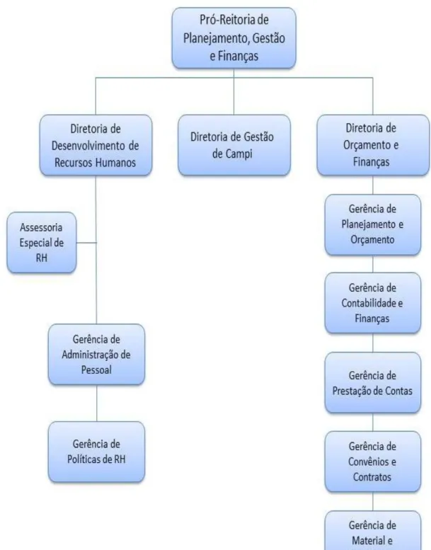 Figura 03 - Organograma da Pró-Reitoria de Planejamento  Fonte: Sítio da  Unimontes (2013) 