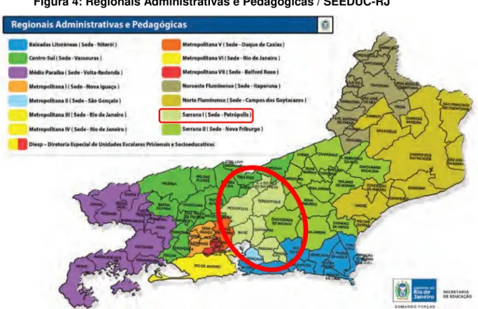 Figura 4: Regionais Administrativas e Pedagógicas / SEEDUC-RJ 