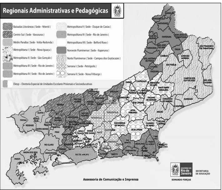 Figura 3 -Regionais Administrativas e Pedagógicas da SEEDUC/RJ 
