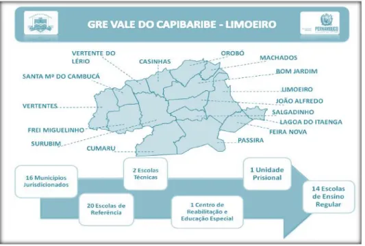 Figura 16 - Mapa da Região Vale do Capibaribe do estado de Pernambuco e seus  respectivos municípios 