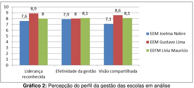 Gráfico 2: Percepção do perfil da gestão das escolas em análise  Fonte: Adaptado da SEDUC/Avalia Educacional, 2011