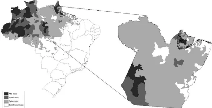 Figura 1: Distribuição dos casos de malária no Brasil em 2014. 