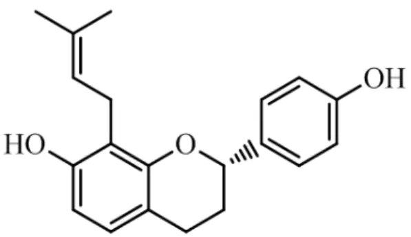 Figura 8: Estrutura Molecular química da brosimina b. Extraída da  subespécie  vegetal  Brosimum acutifolium (Huber) Ducke